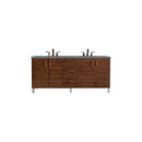 James Martin Metropolitan 72" Double Vanity American Walnut with 3 cm Cala Blue Quartz Top 850-V72-AWT-3CBL