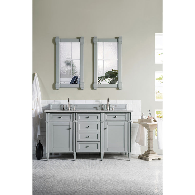 James Martin Brittany 60" Urban Gray Double Vanity with 3 cm Eternal Serena Quartz Top 650-V60D-UGR-3ESR