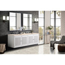 James Martin Athens 72" Double Vanity Cabinet Glossy White with 3 cm Eternal Marfil Top E645-V72-GW-3EMR