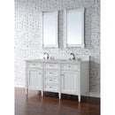 James Martin Brittany 60" Bright White Double Vanity with 3 cm Eternal Serena Quartz Top 650-V60D-BW-3ESR