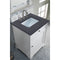 James Martin Savannah 26" Single Vanity Cabinet Bright White with 3 cm Charcoal Soapstone Quartz Top 238-104-V26-BW-3CSP