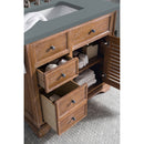 James Martin Savannah 36" Single Vanity Cabinet Driftwood with 3 cm Cala Blue Quartz Top 238-104-5511-3CBL