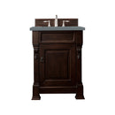 James Martin Brookfield 26" Burnished Mahogany Single Vanity with 3 cm Cala Blue Quartz Top 147-114-V26-BNM-3CBL