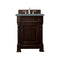 James Martin Brookfield 26" Burnished Mahogany Single Vanity with 3 cm Cala Blue Quartz Top 147-114-V26-BNM-3CBL