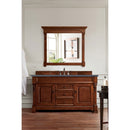 James Martin Brookfield 60" Warm Cherry Single Vanity with 3 cm Charcoal Soapstone Quartz Top 147-114-5381-3CSP