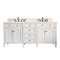 James Martin Brittany 72" Bright White Double Vanity with 3 cm Eternal Marfil Quartz Top 650-V72-BW-3EMR