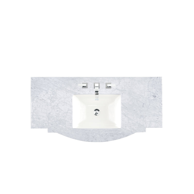 James Martin 46" Single 3 cm Top Carrara White with Sink 090-S46R-CAR-SNK