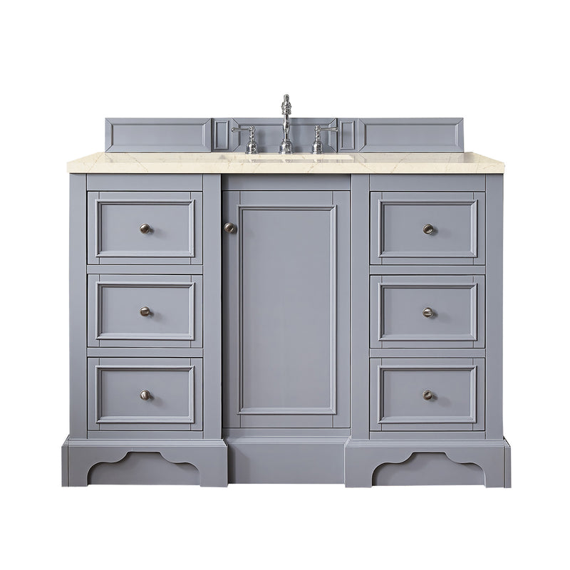 James Martin De Soto 48" Single Vanity Silver Gray with 3 cm Eternal Marfil Quartz Top 825-V48-SL-3EMR