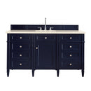 James Martin Brittany 60" Victory Blue Single Vanity with 3 cm Eternal Marfil Quartz Top 650-V60S-VBL-3EMR