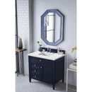 James Martin Brittany 36" Victory Blue Single Vanity with 3 cm Ethereal Noctis Quartz Top 650-V36-VBL-3ENC