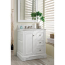 James Martin De Soto 30" Single Vanity Bright White with 3 cm Arctic Fall Solid Surface Top 825-V30-BW-3AF