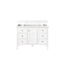 James Martin Palisades 48" Single Vanity Bright White with 3 cm Galala Beige Top 527-V48-BW-3OGLB