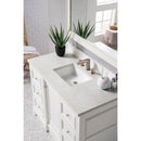 James Martin De Soto 48" Single Vanity Bright White with 3 cm Eternal Jasmine Pearl Quartz Top 825-V48-BW-3EJP