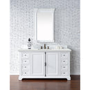 James Martin Providence 60" Single Vanity Cabinet Bright White with 3 cm Ethereal Noctis Quartz Top 238-105-V60S-BW-3ENC