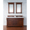 James Martin Brookfield 60" Warm Cherry Double Vanity with 3 cm Classic White Quartz Top 147-114-5681-3CLW