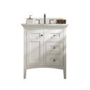 James Martin Palisades 30" Single Vanity Bright White with 3 cm Classic White Quartz Top 527-V30-BW-3CLW