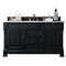 James Martin Brookfield 60" Antique Black Single Vanity with 3 cm Carrara Marble Top 147-114-5331-3CAR