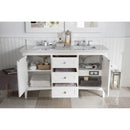 James Martin Palisades 60" Double Vanity Bright White with 3 cm Arctic Fall Solid Surface Top 527-V60D-BW-3AF