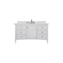 James Martin Palisades 60" Single Vanity Bright White with 3 cm Ethereal Noctis Quartz Top 527-V60S-BW-3ENC