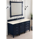 James Martin Brittany 60" Victory Blue Single Vanity with 3 cm Eternal Marfil Quartz Top 650-V60S-VBL-3EMR