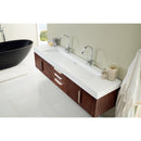 James Martin Mercer Island 72" Double Vanity Coffee Oak with Glossy White Composite Top 389-V72D-CFO-A-GW