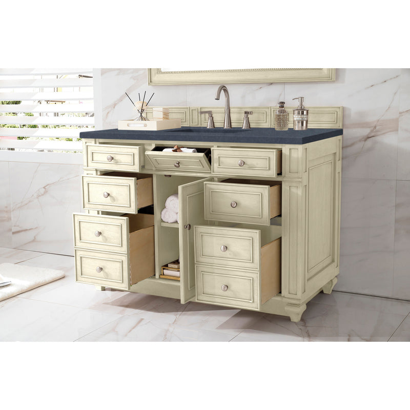 James Martin Bristol 48" Single Vanity Vintage Vanilla with 3 cm Charcoal Soapstone Quartz Top 157-V48-VV-3CSP