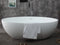 ALFI 67" White Oval Solid Surface Smooth Resin Soaking Bathtub AB9941
