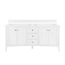 James Martin Palisades 72" Double Vanity Bright White with 3 cm Gray Expo Quartz Top 527-V72-BW-3GEX