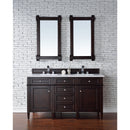 James Martin Brittany 60" Burnished Mahogany Double Vanity with 3 cm Classic White Quartz Top 650-V60D-BNM-3CLW