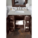 James Martin Portland 36" Single Vanity Burnished Mahogany with 3 cm Eternal Serena Quartz Top 620-V36-BNM-3ESR