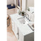 James Martin Providence 48" Single Vanity Cabinet Bright White with 3 cm Ethereal Noctis Quartz Top 238-105-V48-BW-3ENC