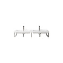 James Martin Three Boston 18" Wall Brackets Brushed Nickel with 47" White Glossy Composite Countertop 055BK18BNK47WG2