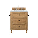 James Martin Copper Cove 26" Single Vanity Cabinet Driftwood Patina with 3 cm Ethereal Noctis Quartz Top 300-V26-DRP-3ENC