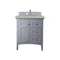 James Martin Palisades 30" Single Vanity Silver Gray with 3 cm Eternal Serena Quartz Top 527-V30-SL-3ESR