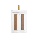 James Martin Chianti 20" Single Vanity Cabinet Glossy White with White Glossy Resin Countertop E303-V20-GW-WG