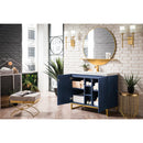 James Martin Alicante' 39.5" Single Vanity Cabinet Azure Blue Radiant Gold with White Glossy Resin Countertop E110-V39.5-AZB-RGD-WG