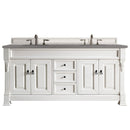 James Martin Brookfield 72" Bright White Double Vanity with 3 cm Grey Expo Quartz Top 147-V72-BW-3GEX