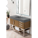 James Martin Columbia 48" Single Vanity Latte Oak with Dusk Gray Glossy Composite Top 388-V48-LTO-BN-DGG