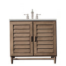 James Martin Portland 36" Single Vanity Whitewashed Walnut with 3 cm Eternal Serena Quartz Top 620-V36-WW-3ESR