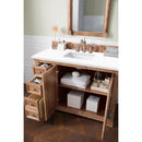 James Martin Providence 48" Single Vanity Cabinet Driftwood with 3 cm Classic White Quartz Top 238-105-5211-3CLW