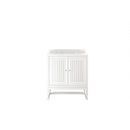 James Martin Athens 15" Cabinet with Drawers and Door Glossy White with 3 cm Classic White Quartz Top E645-B15R-GW-3CLW