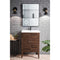 James Martin Linden 24" Single Vanity Cabinet Mid Century Walnut with White Glossy Composite Countertop E213V24WLTWG