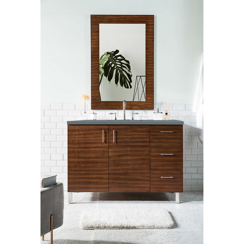 James Martin Metropolitan 48" Single Vanity American Walnut with 3 cm Cala Blue Quartz Top 850-V48-AWT-3CBL