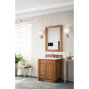 James Martin Bristol 30" Single Vanity Saddle Brown with 3 cm Classic White Quartz Top 157-V30-SBR-3CLW