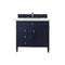 James Martin Brittany 36" Victory Blue Single Vanity with 3 cm Ethereal Noctis Quartz Top 650-V36-VBL-3ENC