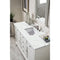 James Martin Savannah 60" Single Vanity Cabinet Bright White with 3 cm Ethereal Noctis Quartz Top 238-104-V60S-BW-3ENC