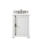 James Martin Providence 26" Single Vanity Cabinet Bright White with 3 cm Classic White Quartz Top 238-105-V26-BW-3CLW