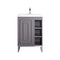 James Martin Alicante' 24" Single Vanity Cabinet Grey Smoke Brushed Nickel with White Glossy Composite Countertop E110V24GSMBNKWG