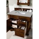 James Martin Brookfield 36" Country Oak Single Vanity with 3 cm Eternal Serena Quartz Top 147-114-5576-3ESR