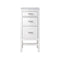 James Martin Addison 15" Base Cabinet with Drawers Glossy White with 3 cm Carrara Marble Top E444-BC15-GW-3CAR